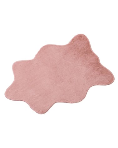 Alfombra peluda softly rosa palo de piel sintética de 60x90 cm