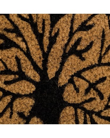 Felpudo de Árbol de la Vida marrón de fibra de coco natural de 40x60 cm