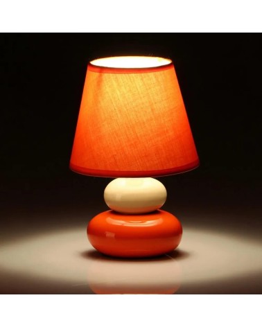 Lámpara de mesita de noche de cerámica naranja de 15x22 cm