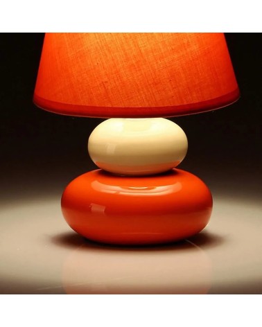 Lámpara de mesita de noche de cerámica naranja de 15x22 cm