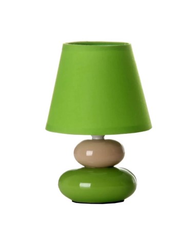 Lámpara de mesita de noche de cerámica verde de 15x22 cm