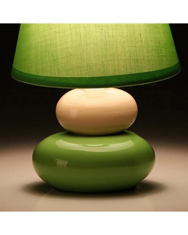 Lámpara de mesita de noche de cerámica verde de 15x22 cm