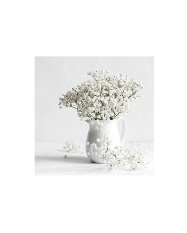 Set de 2 cuadros de jarrón con flores fotoimpresos sobre lienzo blancos de 50x50 cm