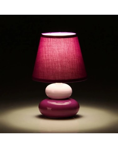 Lámpara para mesita de noche moderna morado de cerámica