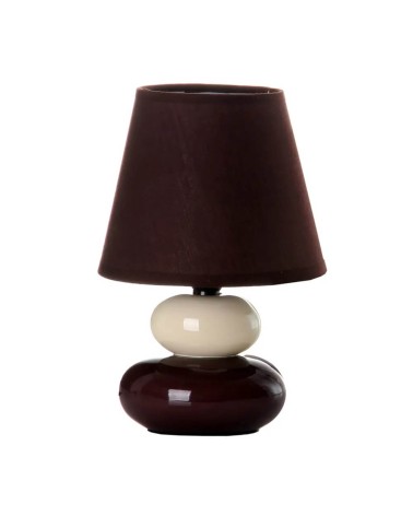 Lámpara de mesita de noche de cerámica marrón de 15x22 cm