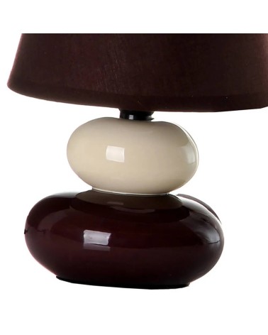 Lámpara de mesita de noche de cerámica marrón de 15x22 cm