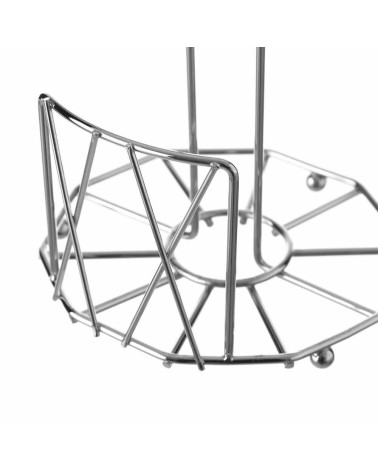 Portarrollos geométrico plateado de hierro de Ø 14x29 cm