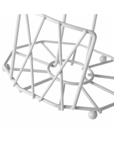 Portarrollos geométrico blanco de hierro de Ø 14x30 cm