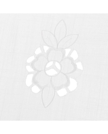 Cortina bordada de flores blanca de tela de 100x150 cm