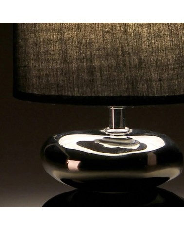 Lámpara de mesita de noche de cerámica negra de 17x24 cm