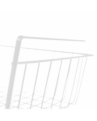 Cesta colgante de estante de metal blanca de 40x25x15 cm