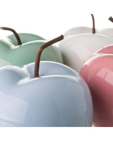 Manzana ceramica colores decorativa sobremesa "Set 4 pieza" 10 cm