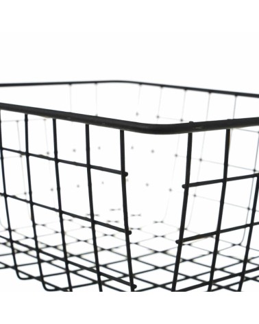 Cesta de metal negra organizadora con Rejilla para cocina o baño factory 28x22x12 cm