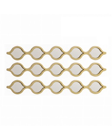 Set de 3 espejos de pared gotas de modernos color champagne de plástico de 12x87 cm