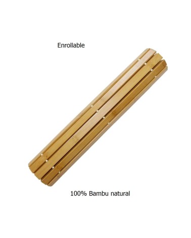 Alfombra de ducha antideslizante de láminas de bambú natural de 60x40 cm