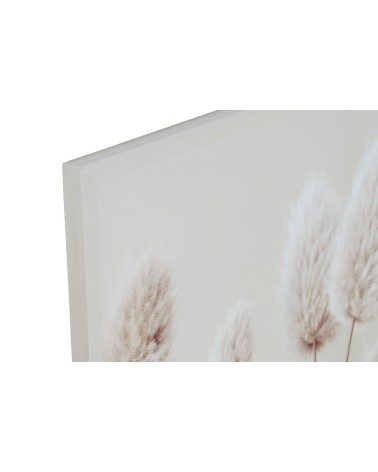Set de 2 cuadros impresión plumeros blancos sobre lienzo de 135x45 cm