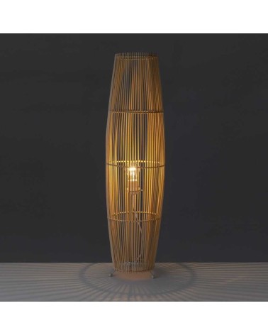 Lámpara de pie varillas de bambú natural de Ø 24x88 cm