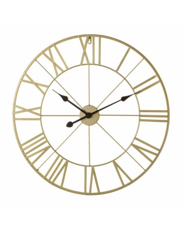 Reloj de pared grande dorado de metal de 64 cm