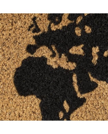 Felpudo mapa antideslizante marrón de fibra el mundo a tus pies 60x40 cm