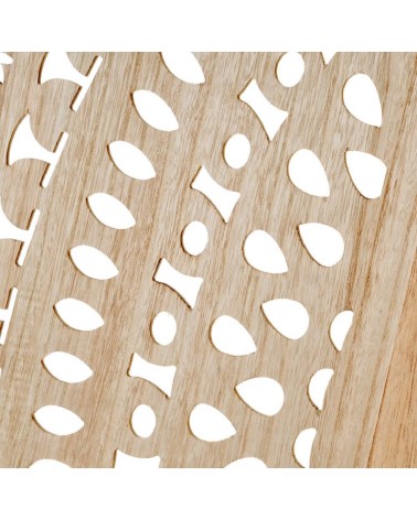 Biombo mandala tallado de madera de paulonia natural de 122x170 cm