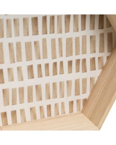 Set de 3 estante hexagonales de pared de madera de paulonia y MDF