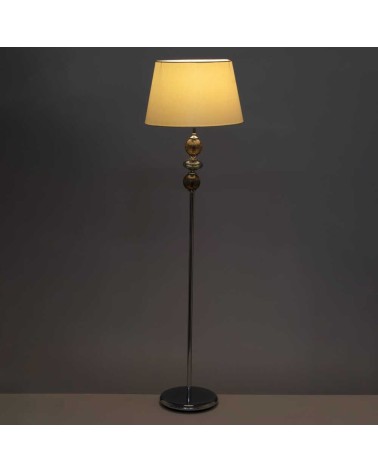 Lámpara de pie de metal plateada de 40x144 cm