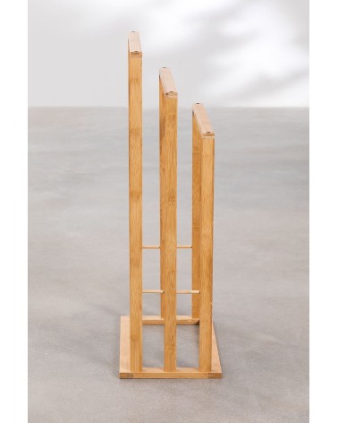 Toallero de Pie múltiple Natural de Madera de bambú de 40x24x82 cm