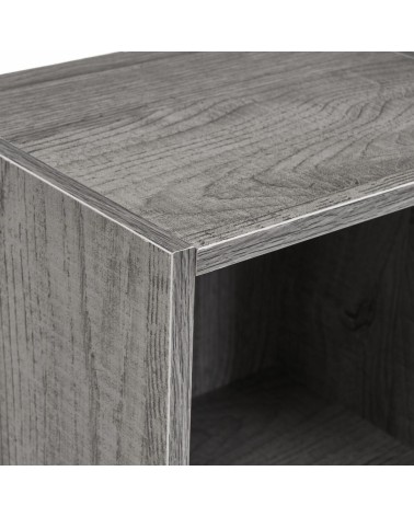 Estantería cubo flotante 3 estantes de madera gris de 30x24x106 cm