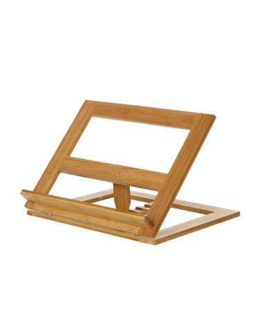 Atril de lectura ajustable y plegable de madera bambu natural nórdico para cocina sol nacido 33x26x22 cm