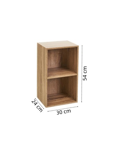Estantería cubo flotante 1 estante de madera marrón para colgar en la pared o en el suelo de 30x24x54 cm