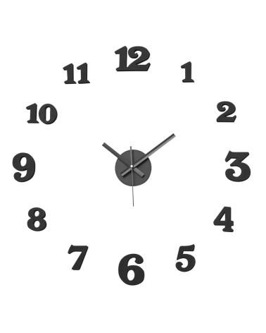 Reloj de pared adhesivo negro de plástico de Ø 60 cm