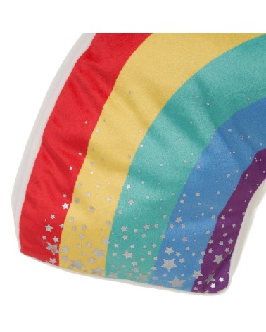 Cojín arcoíris multicolor de algodón de 40x30 cm con relleno