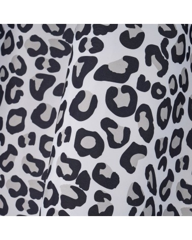 Cortina de baño animal print blanca y negra de tela de 180x200 cm