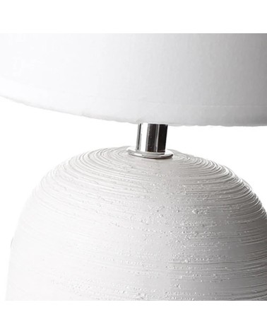 Lámpara de mesita de noche de cerámica blanca de 16x27 cm