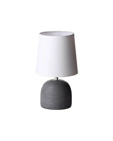 Lámpara de mesita de noche de cerámica gris de 16x27 cm