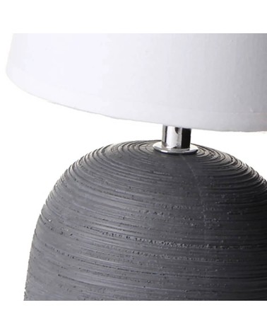 Lámpara de mesita de noche de cerámica gris de 16x27 cm