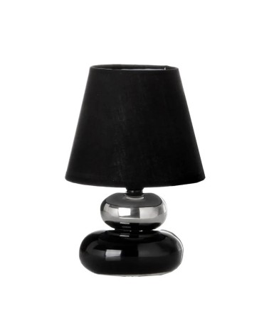Lámpara de mesita de noche de cerámica negra de 15x22 cm
