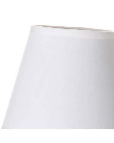 Lámpara de mesita de noche de cerámica blanca y plateada de Ø 15x22 cm