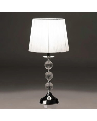 Lámpara de mesa de metal plateada de 22x47 cm