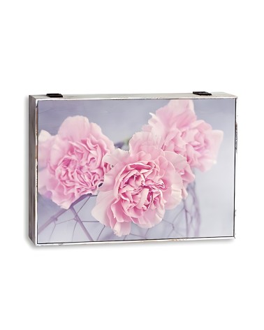 Tapa contador luz o cuadro eléctrico de madera floral rosas cesta de 46x6x32 cm