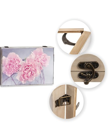 Tapa contador luz o cuadro eléctrico de madera floral rosas cesta de 46x6x32 cm
