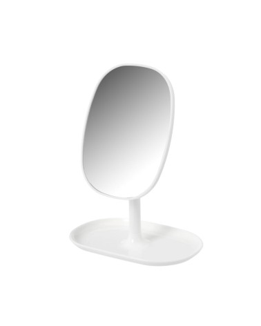 Espejo joyero giratorio blanco de plástico de 16x11x22 cm