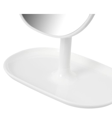 Espejo joyero giratorio blanco de plástico de 16x11x22 cm