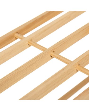 Zapatero de madera de abeto natural claro con 2 estantes de 64x26x29 cm