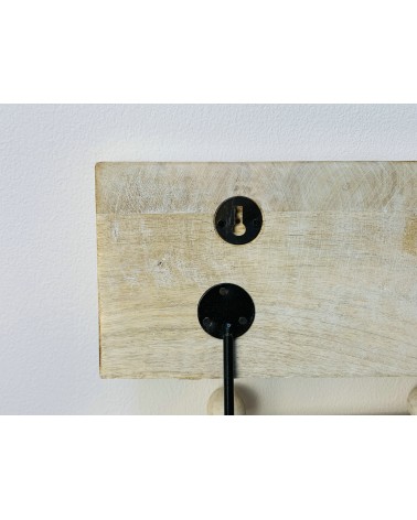 Perchero pared 3 colgador madera tallada arbol de la vida 38x5x16 cm