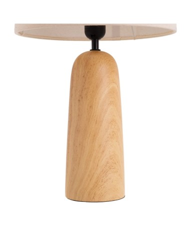 Lámpara de mesa de cerámica natural nórdico con pantalla de algodon beige Ø 28x49 cm