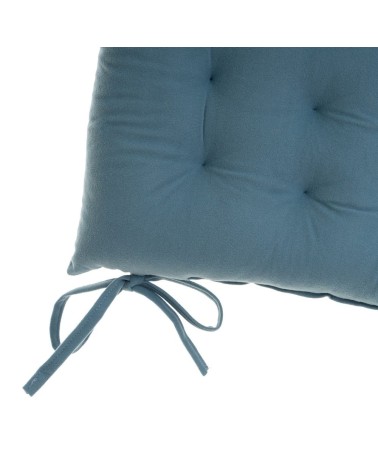 Set de 4 cojines acolchados para silla azules de antelina de 40x40 cm