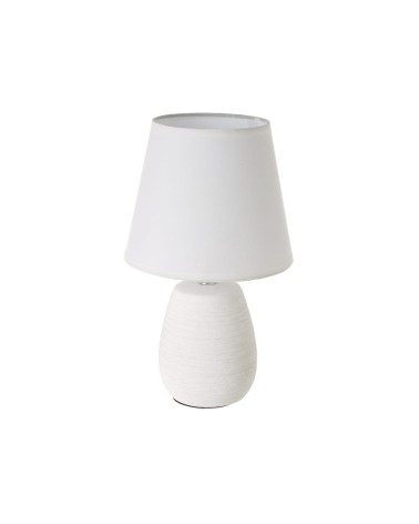 Lámpara de mesa con tulipa de cerámica blanca de Ø 17x27 cm
