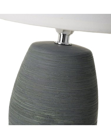 Lámpara de mesa con tulipa de cerámica gris de Ø 17x27 cm