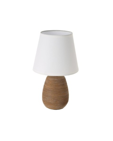 Lámpara de mesa con tulipa de cerámica marrón de Ø 17x27 cm
